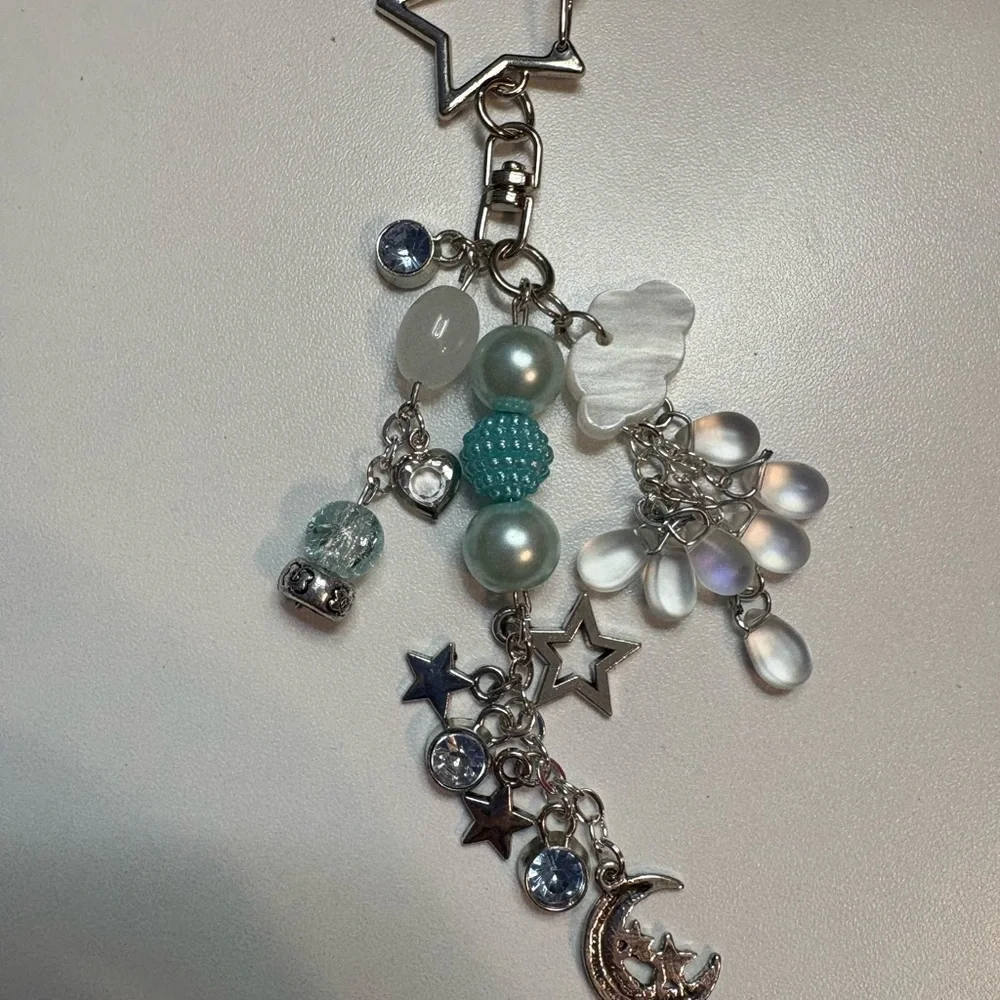 Silver and Blue Star Charm Key Holder - Picture 1 of 4
